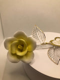 Handmade Yellow Rose, Flower Glass Figurine, Rose for Anniversary, Gift for Her, Valentine's Day Gift, Home Decoration