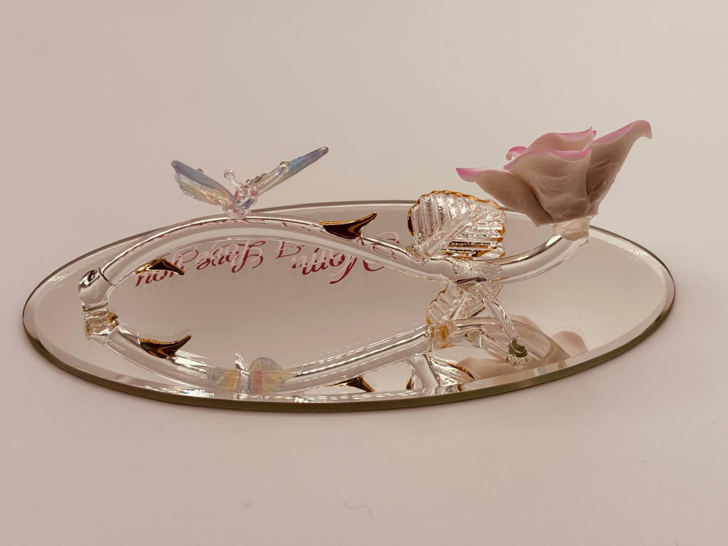 Gift for Mom I Love You Rose Butterfly Figurine Mother’s Day Gift