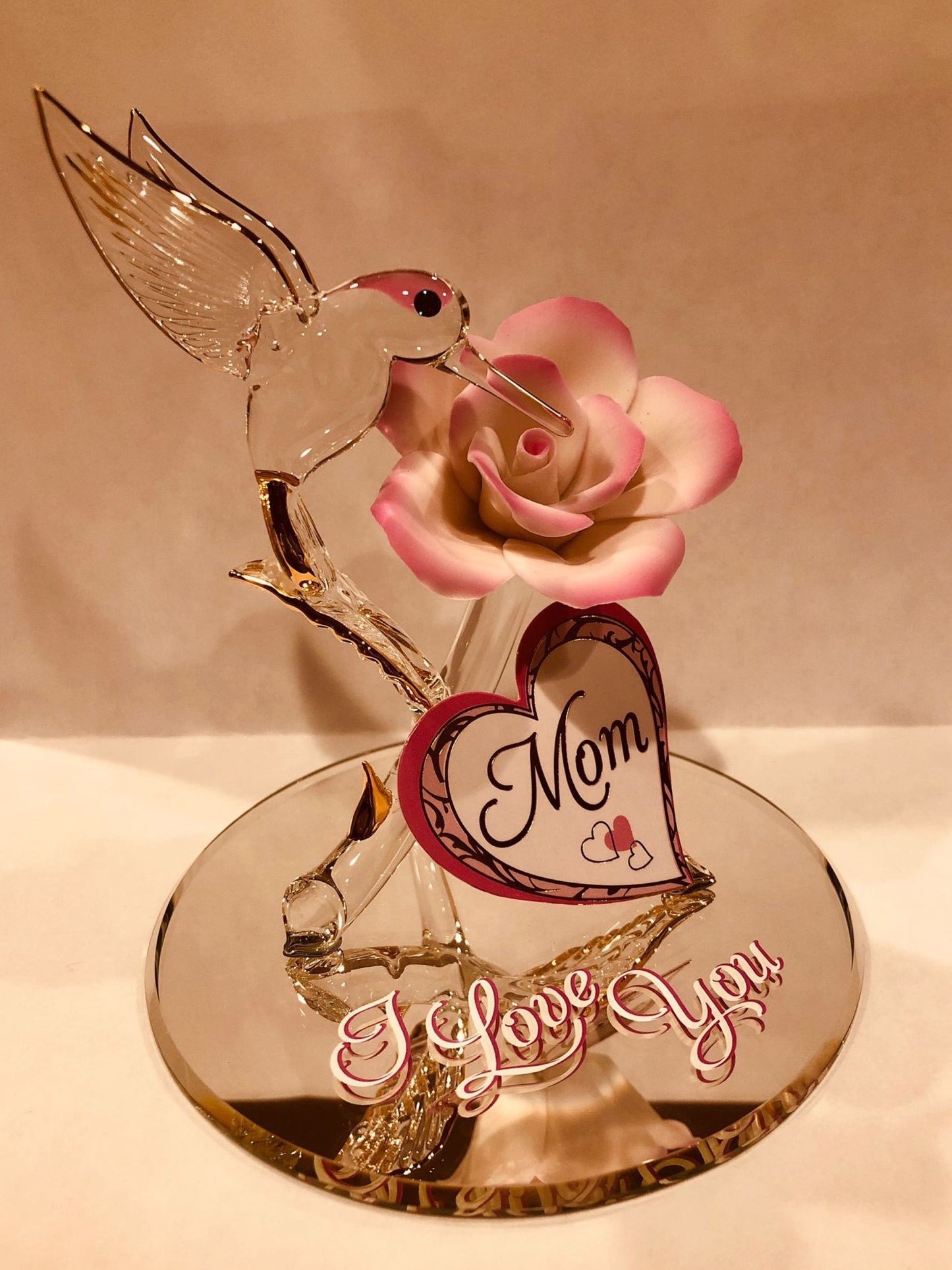 Mothers Day Gift Hummingbird, Grandma's Gift, I Love You Mom, Hummingbird Figurine, Crystals Hummingbird, Gift Ideas