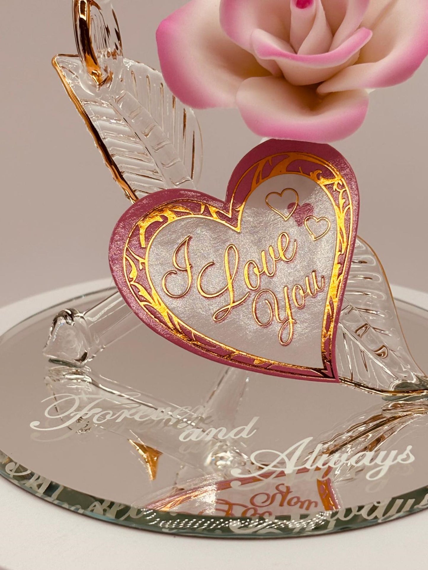 Hummingbird Forever and Always Figurine | Glass Rose Love Décor