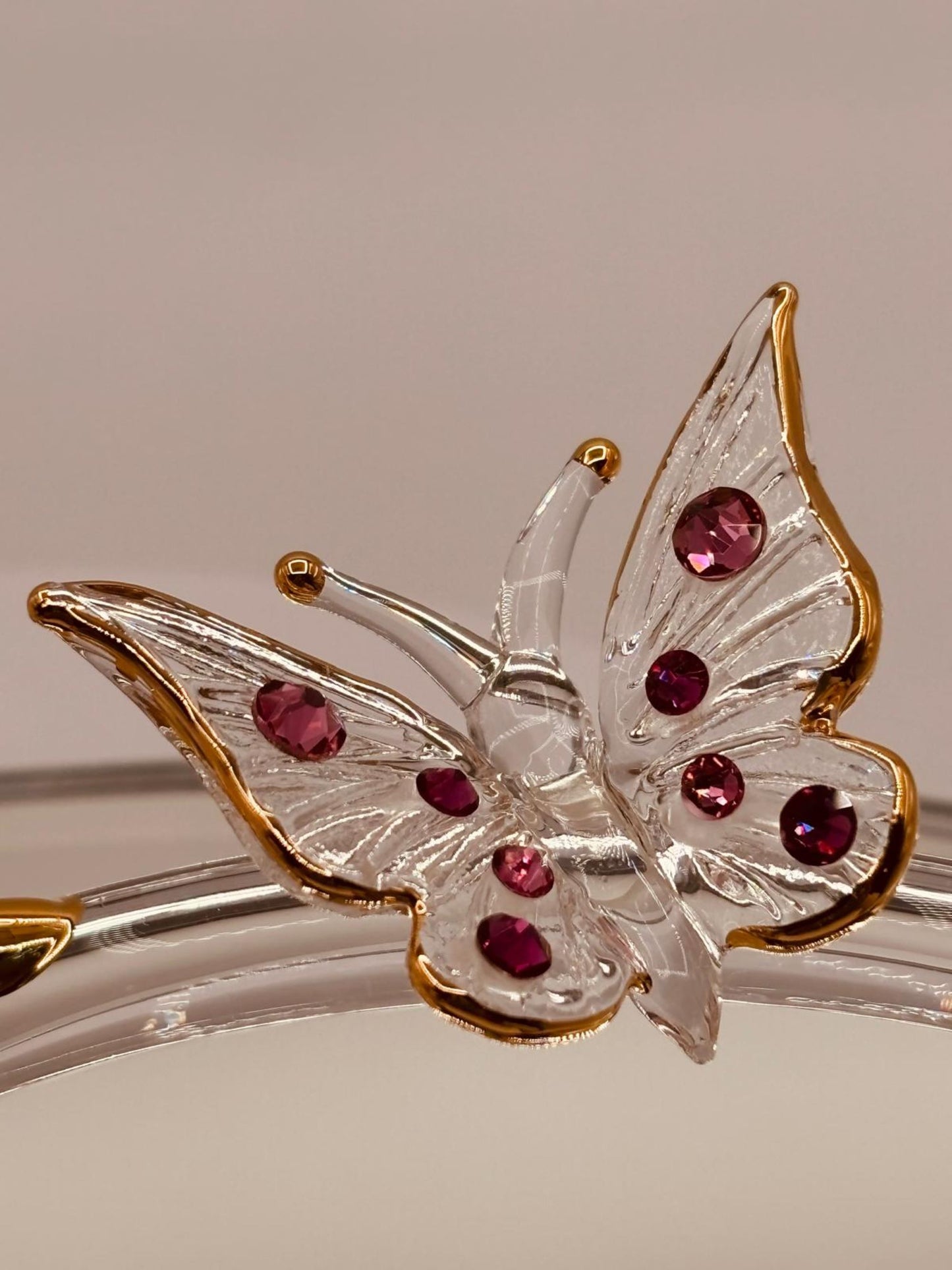 Love Forever Rose & Butterfly Figurine | Glass Romantic Love Gift