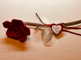 Long Stem Red Rose Glass Figurine with “I Love You” Message Handcrafted Gift