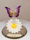 Sunburst Fairy Figurine | Handcrafted Glass Fairy on Daisy Nature Décor