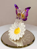 Sunburst Fairy Figurine | Handcrafted Glass Fairy on Daisy Nature Décor