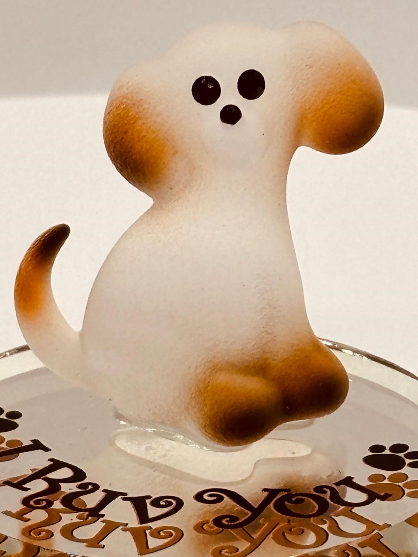Dog Lover Gift Puppy Figurine Glass Dog Decor Pet Memorial Animal Collectible