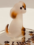 I Ruv You Puppy Figurine | Glass Dog Collectible Gift Décor