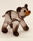 Black Bear Cub Figurine | Handcrafted Glass Bear with Crystal Eyes
