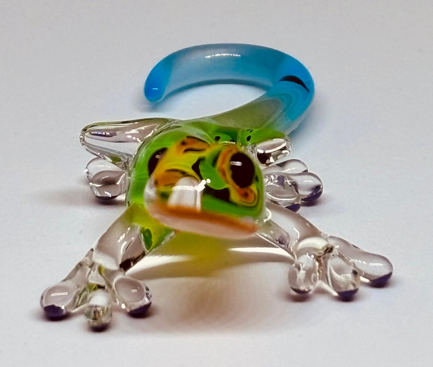 Colorful Gecko Figurine | Handcrafted Glass Gecko Decor Gift