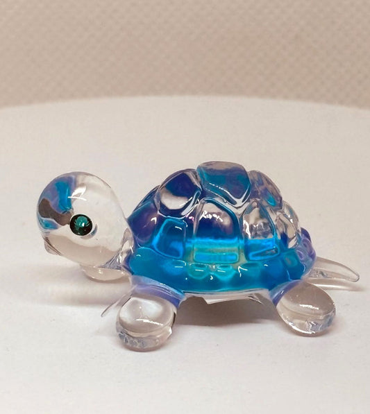 Blue Turtle Figurine | Handcrafted Glass Turtle Decor Gift