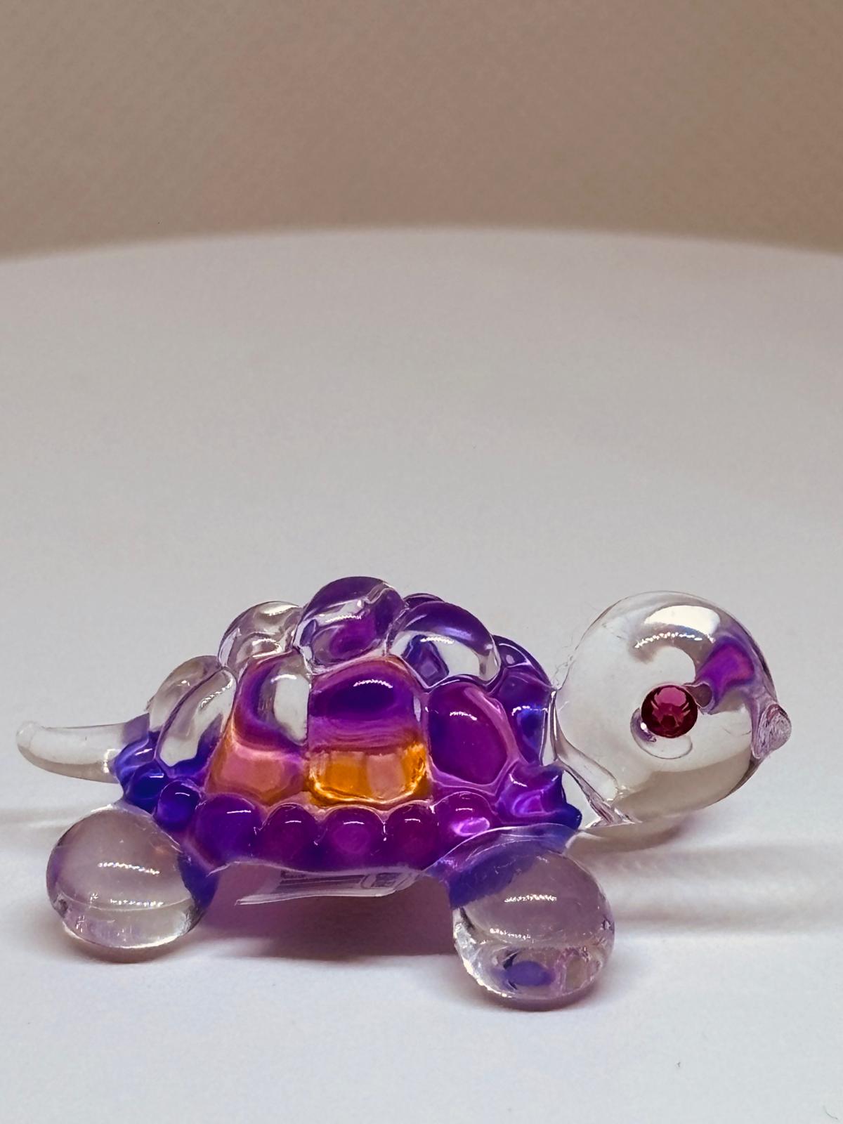 Pink Turtle Figurine | Handcrafted Glass Turtle Decor Gift