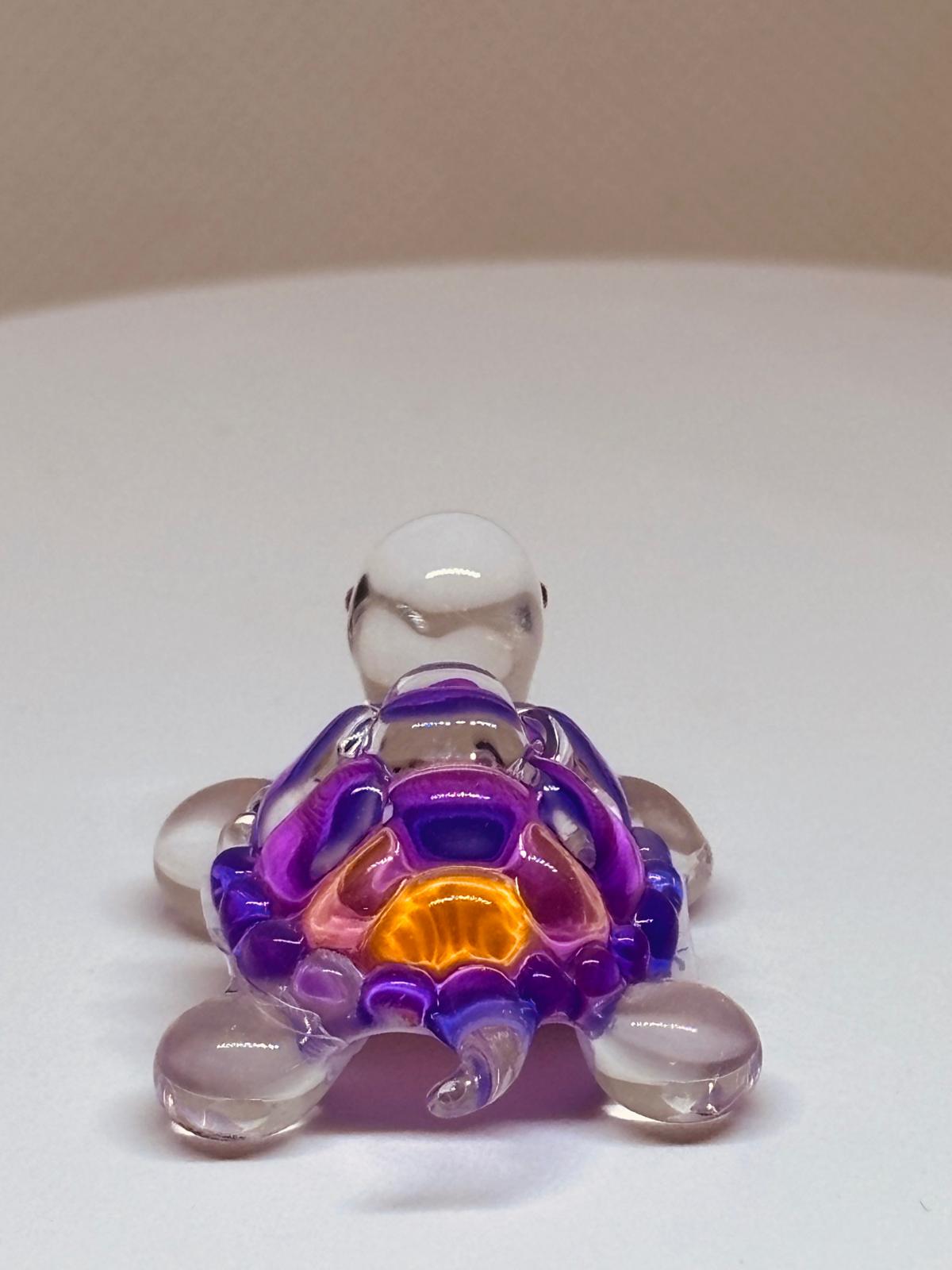 Pink Turtle Figurine | Handcrafted Glass Turtle Decor Gift