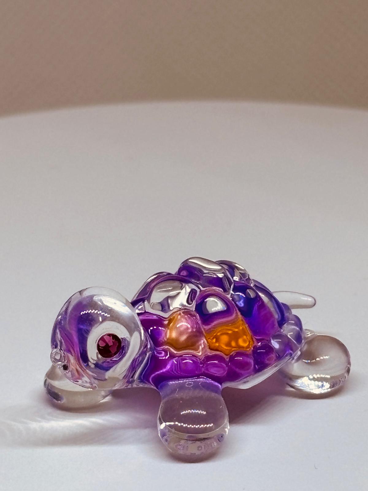 Pink Turtle Figurine | Handcrafted Glass Turtle Decor Gift