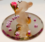 Puppy "I Ruv You" Figurine Handcrafted Glass Dog with Crystals Cute Gift for Dog Lovers