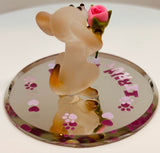 Puppy "I Ruv You" Figurine Handcrafted Glass Dog with Crystals Cute Gift for Dog Lovers