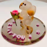 Puppy "I Ruv You" Figurine Handcrafted Glass Dog with Crystals Cute Gift for Dog Lovers