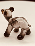 Black Bear Cub Figurine | Handcrafted Glass Bear with Crystal Eyes