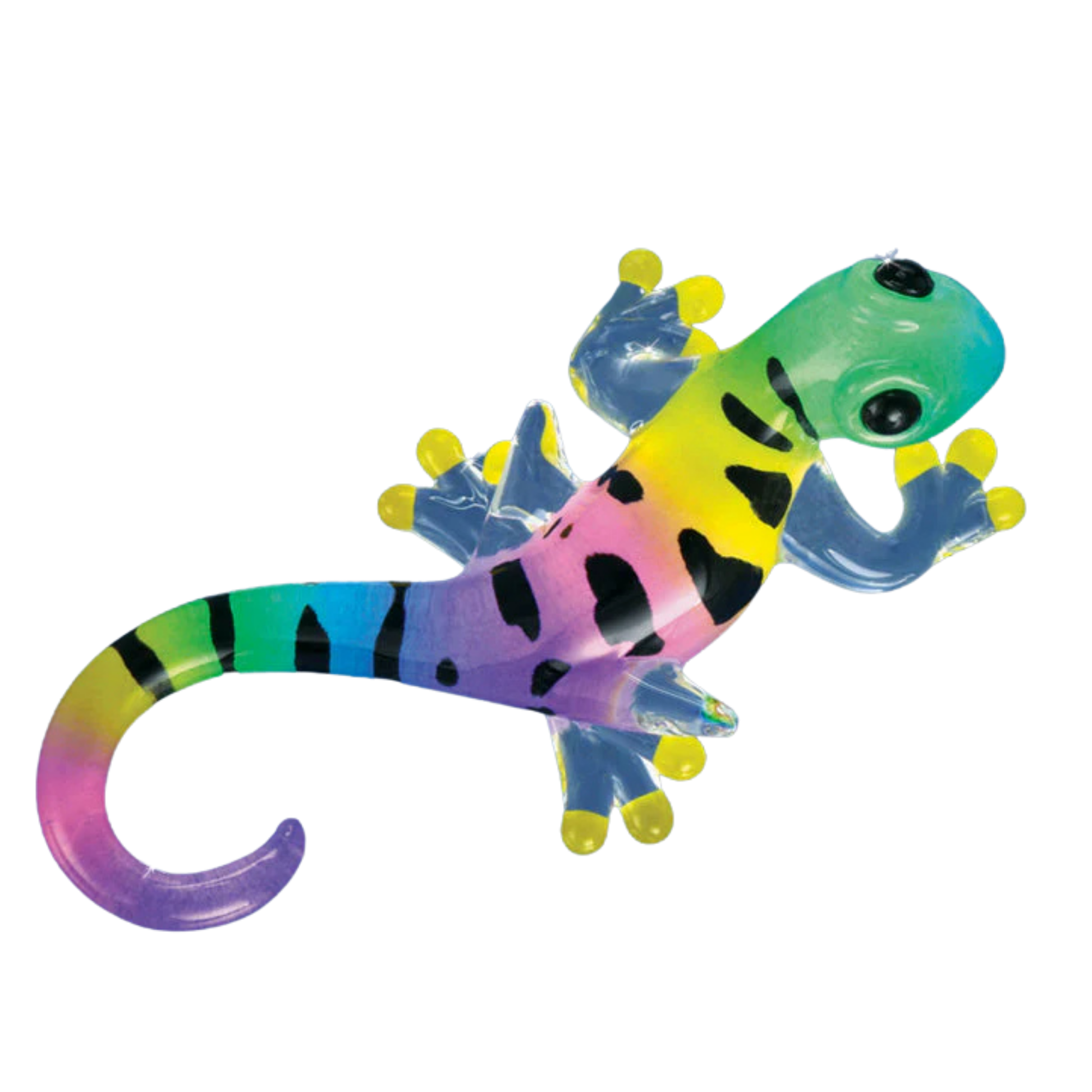 Small glass gecko figurine for animal décor displays.