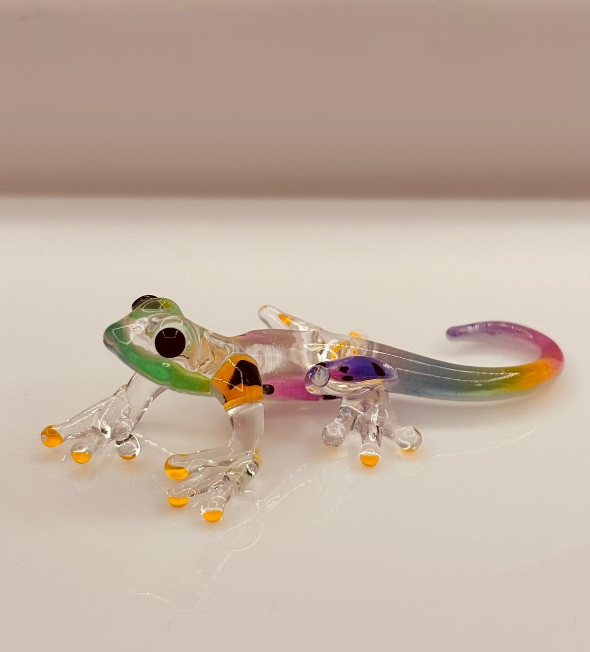 Little Gypsy Gecko Figurine | Handcrafted Glass Lizard Collectible Décor Gift