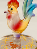 Sunrise Rooster Glass Figurine | Farmhouse Animal Collectible & Gift Decor