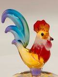 Sunrise Rooster Glass Figurine | Farmhouse Animal Collectible & Gift Decor