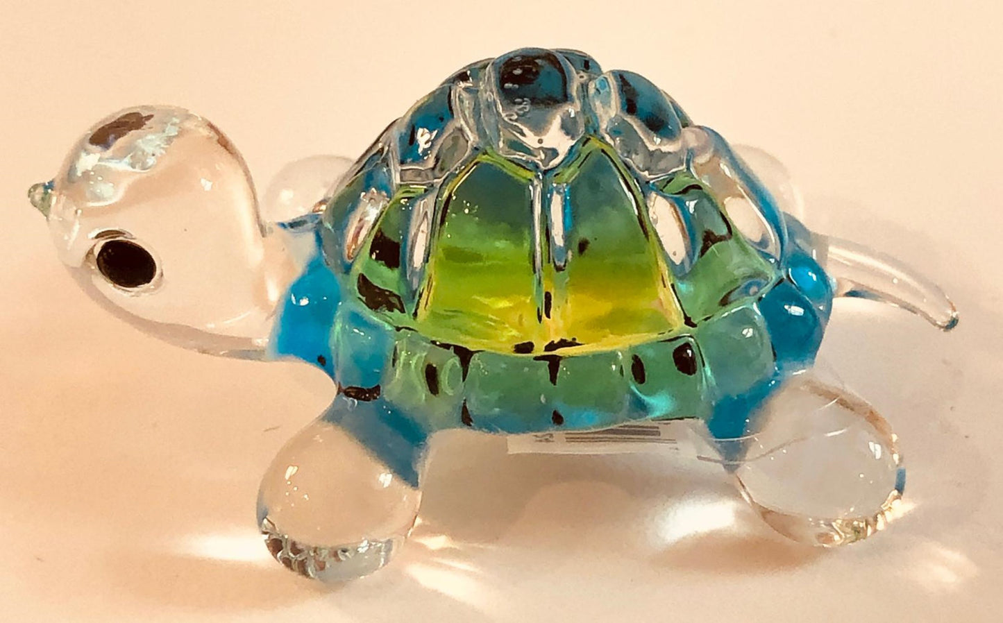 Mini Green Turtle Glass Figurine Cute Ocean Animal Decor