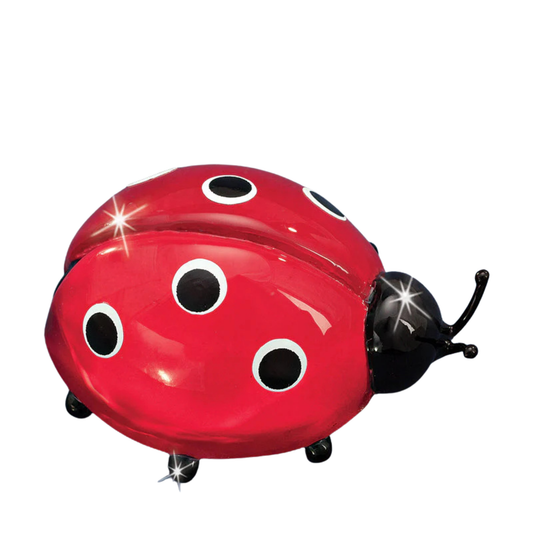 Red and black glass ladybug figurine