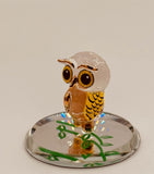Glass Owl Figurine | Mini Animal Collectible | Wisdom Symbol Home Display Decor