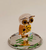 Glass Owl Figurine | Mini Animal Collectible | Wisdom Symbol Home Display Decor