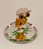 Glass Owl Figurine | Mini Animal Collectible | Wisdom Symbol Home Display Decor