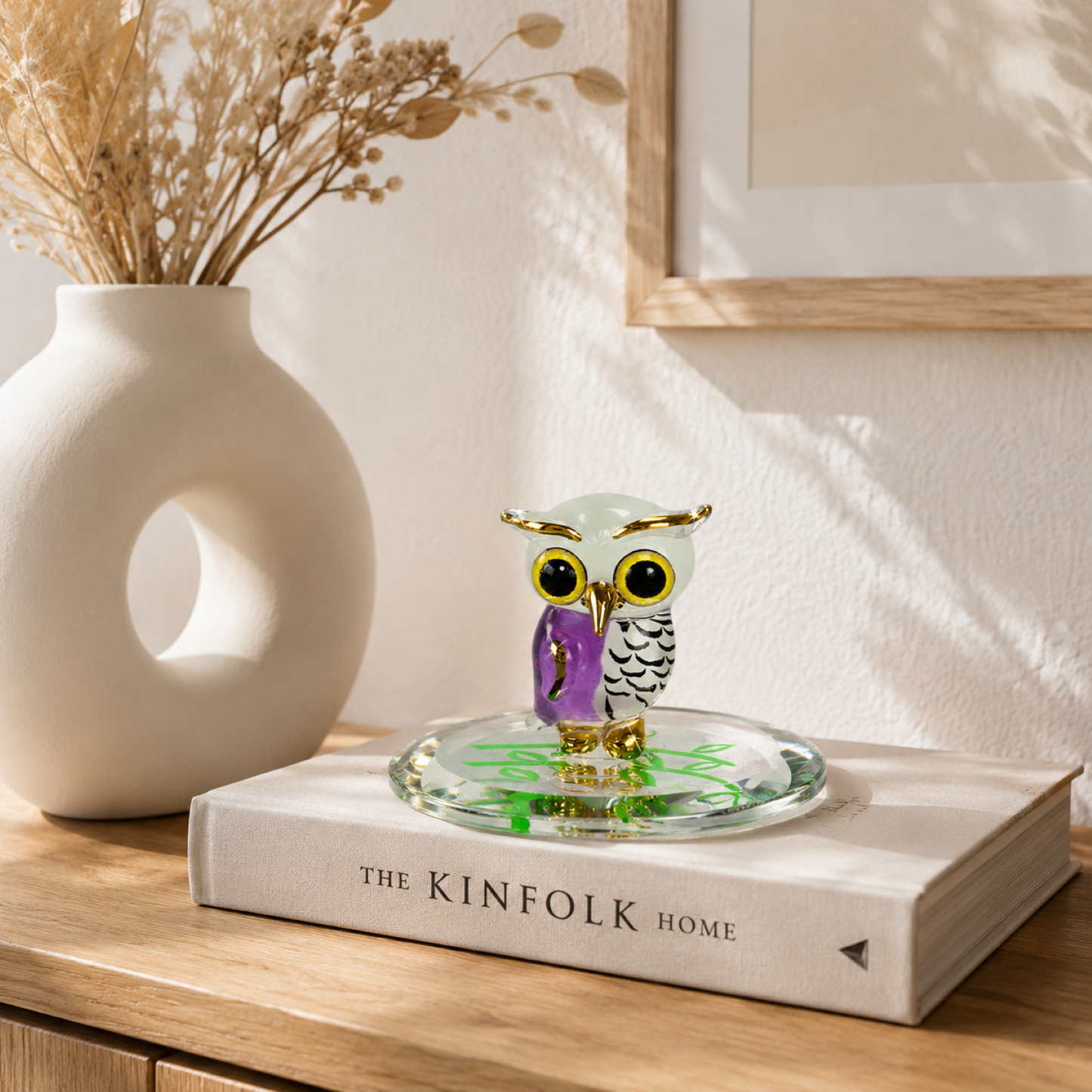 Handcrafted Glass Owl Figurine – Mini Owl Collectible, Bird Lover Gift, Owl Home Decor
