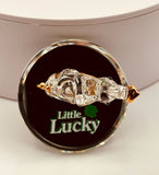 Lucky Elephant Glass Figurine | Good Luck Elephant Decor with Green Crystal Eyes
