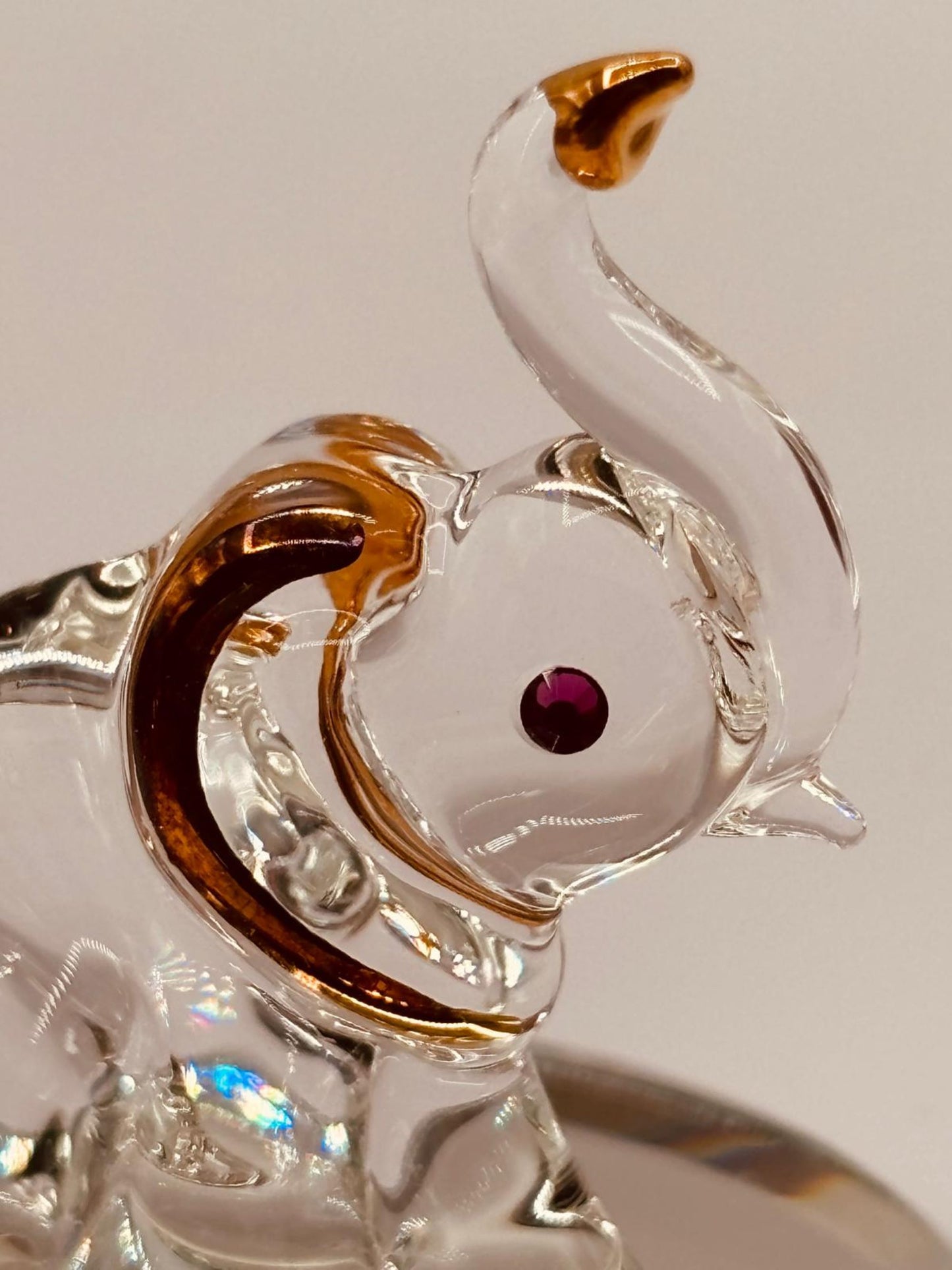 Elephant Glass Figurine | Good Luck Elephant Decor & Collectible Gift