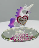 Little Princess Unicorn Glass Figurine Handcrafted Unicorn Gift for Girls Fantasy Decor