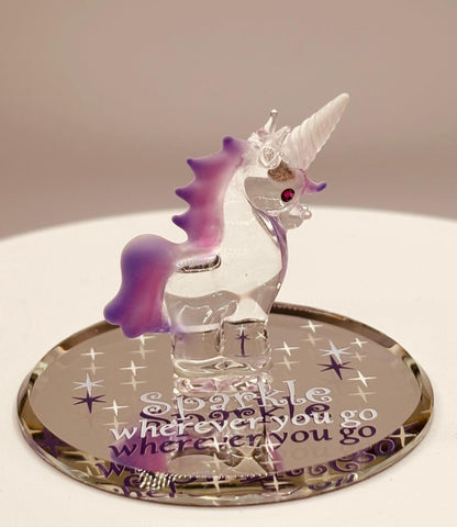 Handcrafted glass unicorn fantasy décor gift