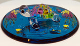 Sea Turtle Figurine "Happy Place" Ocean Beach Glass Decor with Crystals