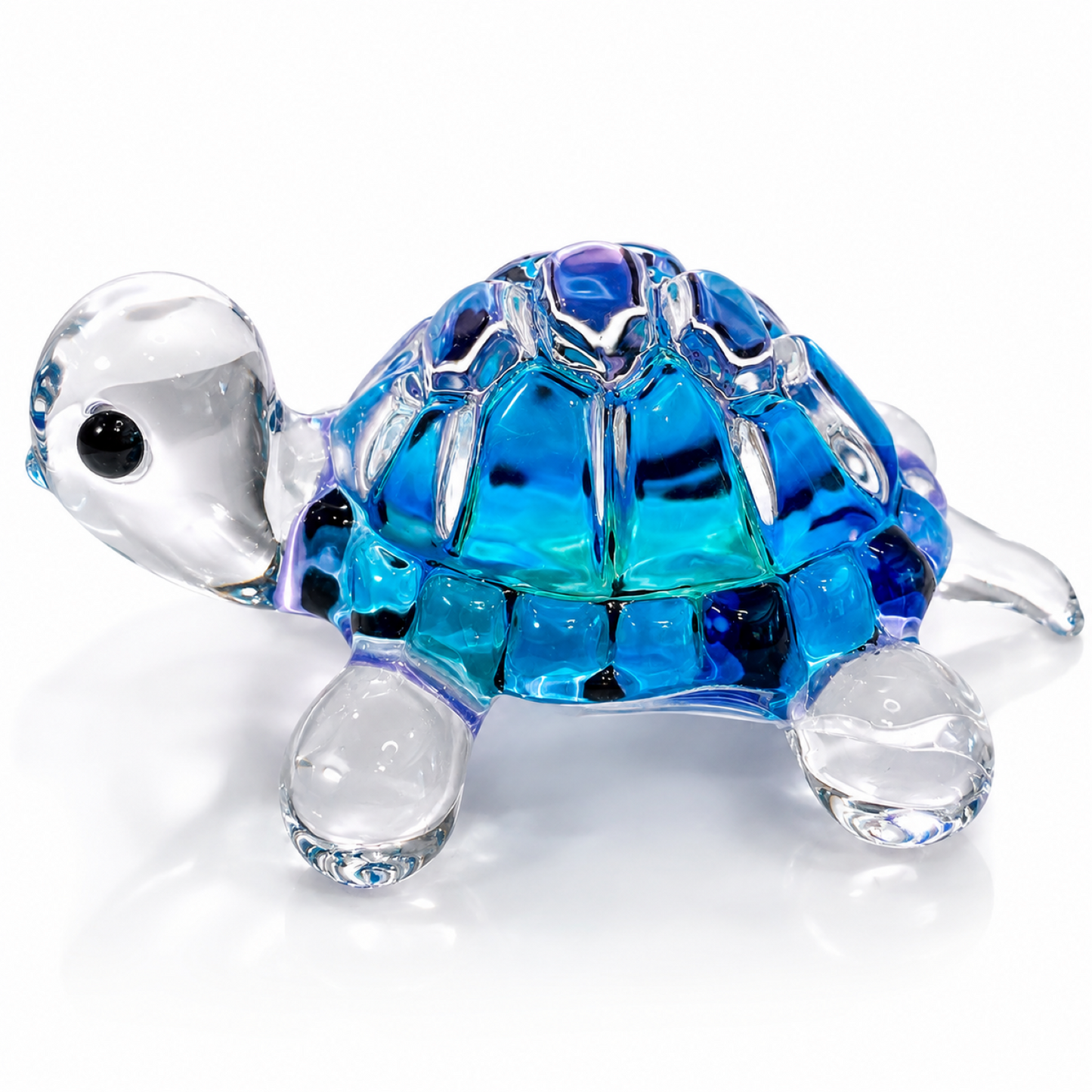 Blue Turtle Figurine – Handcrafted Glass Sea Turtle Gift & Ocean Decor