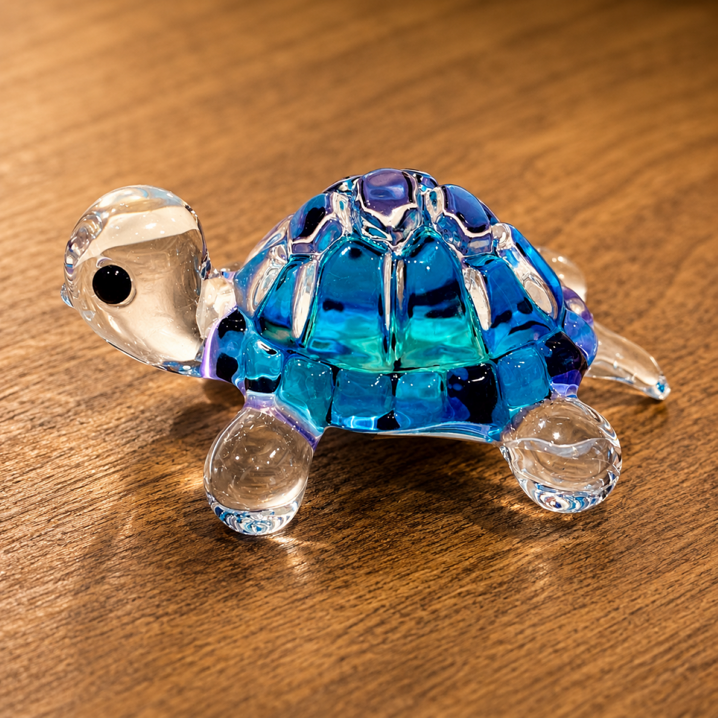 Blue Turtle Figurine – Handcrafted Glass Sea Turtle Gift & Ocean Decor