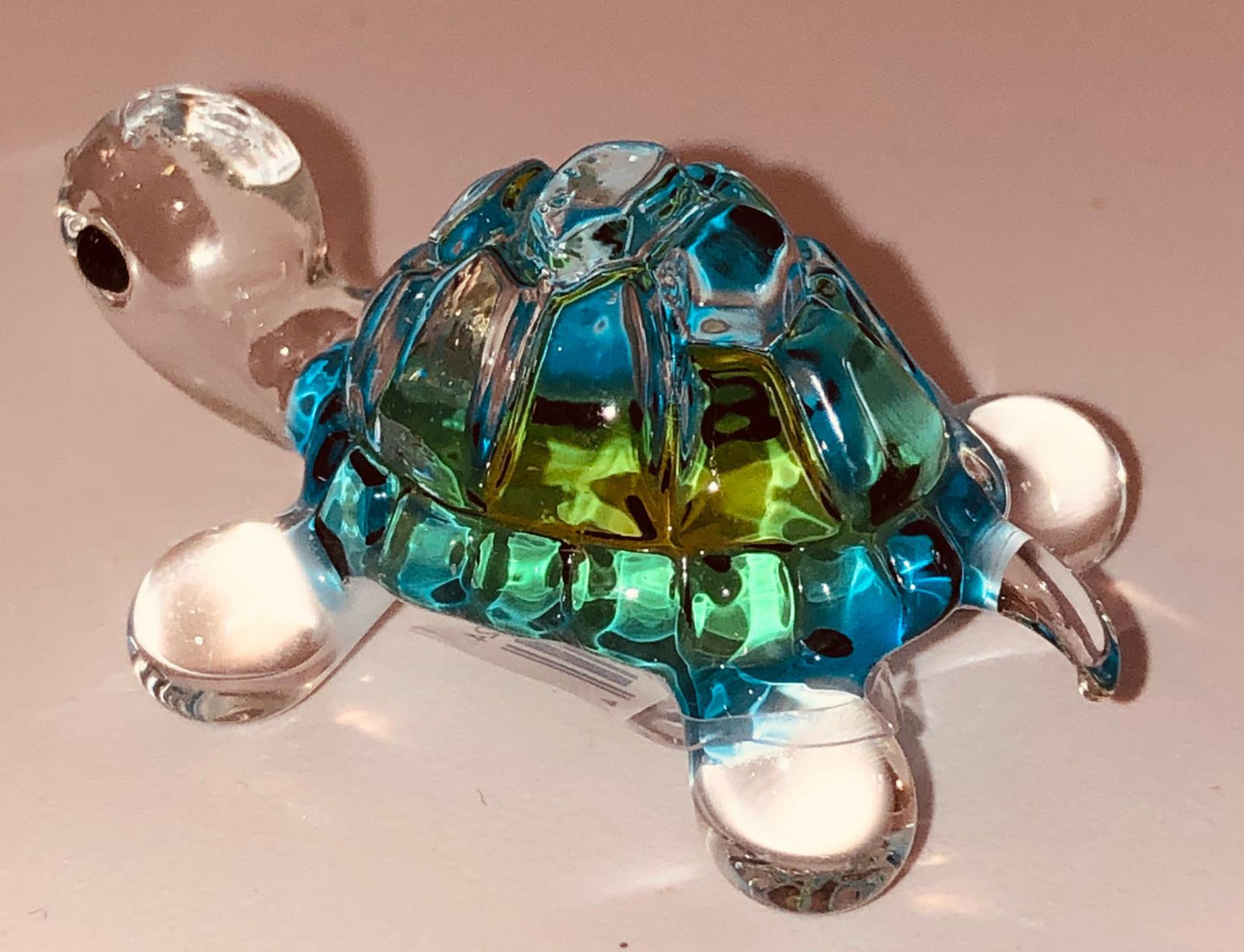 Mini Green Turtle Glass Figurine Cute Ocean Animal Decor