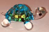 Glass Turtle Figurine Handcrafted Green Turtle Animal Decor Gift Ideas