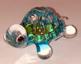 Glass Turtle Figurine Handcrafted Green Turtle Animal Decor Gift Ideas