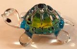 Glass Turtle Figurine Handcrafted Green Turtle Animal Decor Gift Ideas