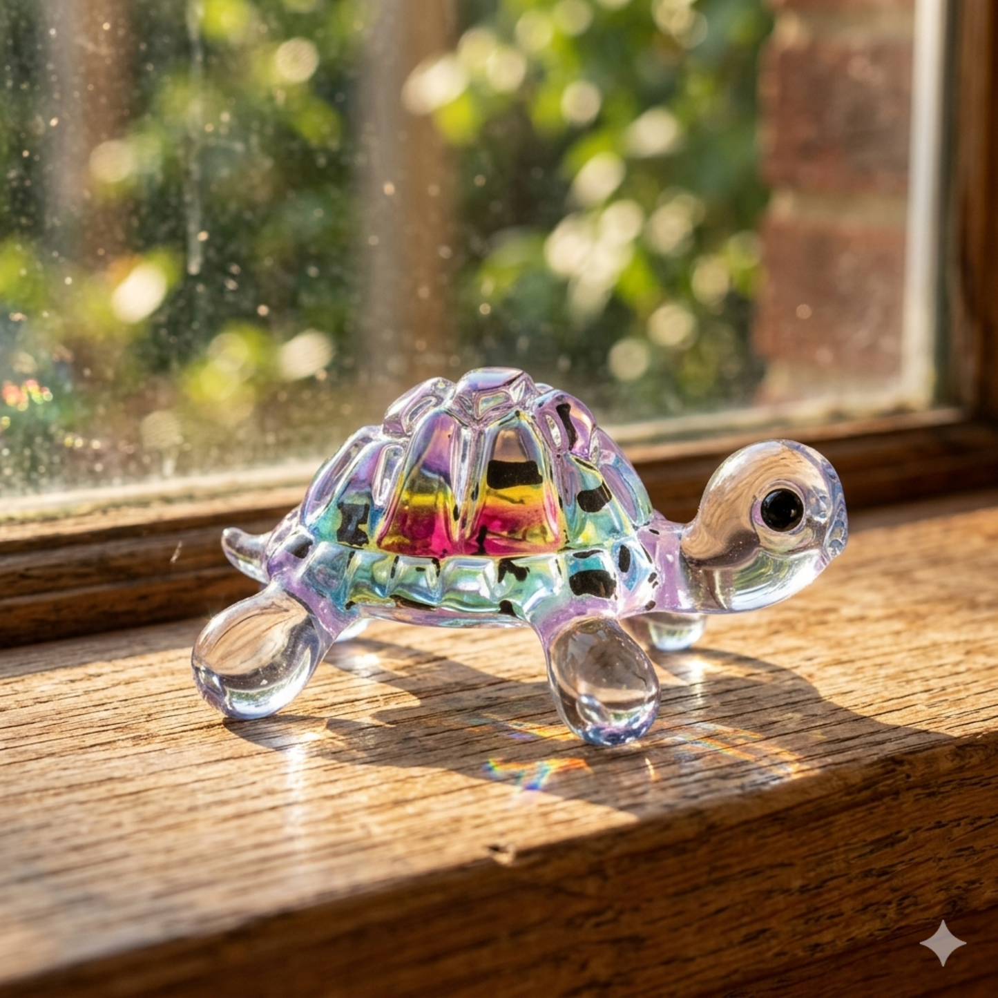 Tie Dye Turtle Glass Figurine Mini Sea Turtle Decor Beach Gift Coastal Collectible Animal Sculpture
