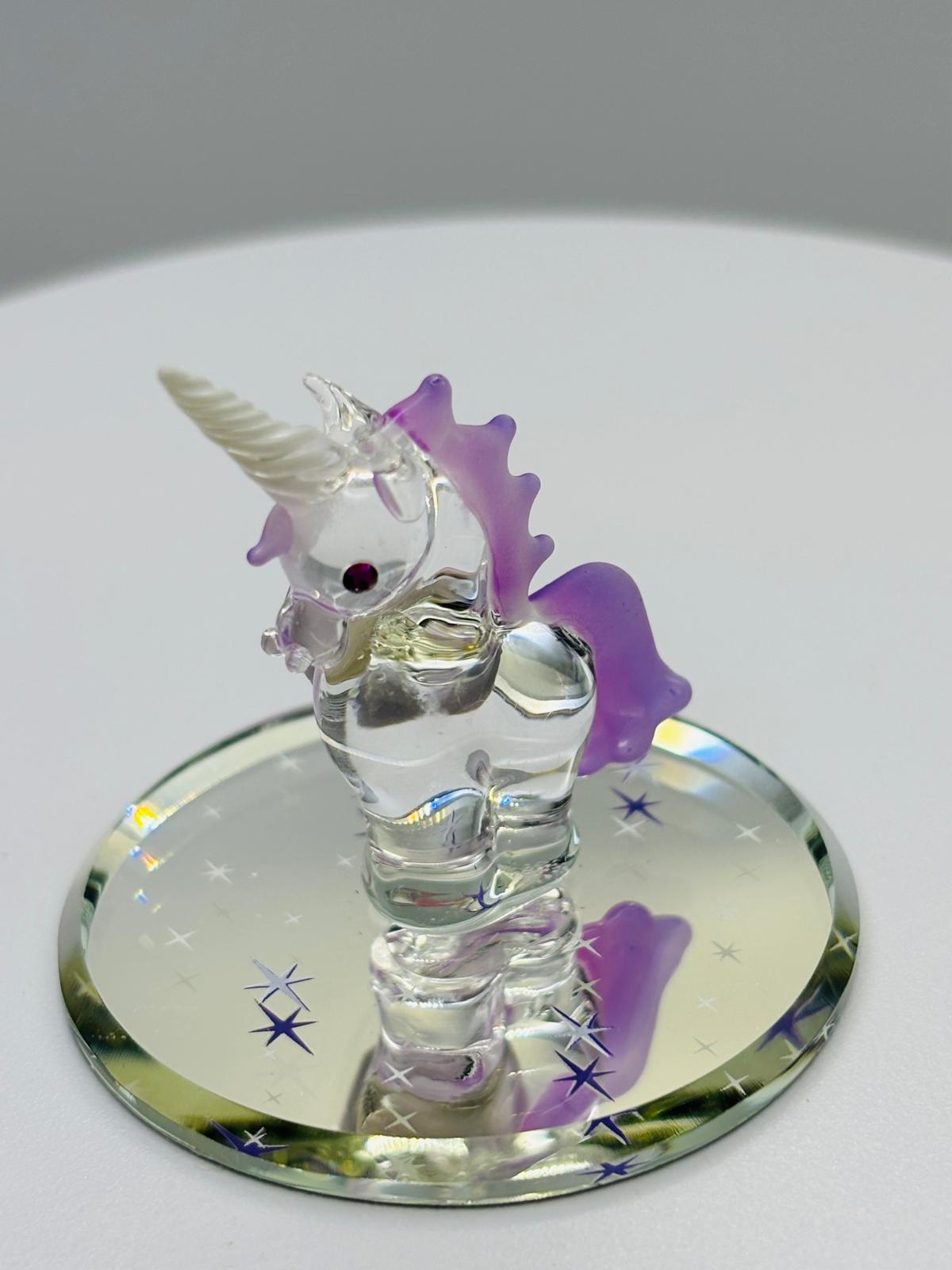 Glass Unicorn Love Figurine Fantasy Unicorn Gift with Heart Decor Collectible Display