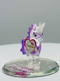 Little Princess Unicorn Glass Figurine Handcrafted Unicorn Gift for Girls Fantasy Decor