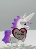 Little Princess Unicorn Glass Figurine Handcrafted Unicorn Gift for Girls Fantasy Decor