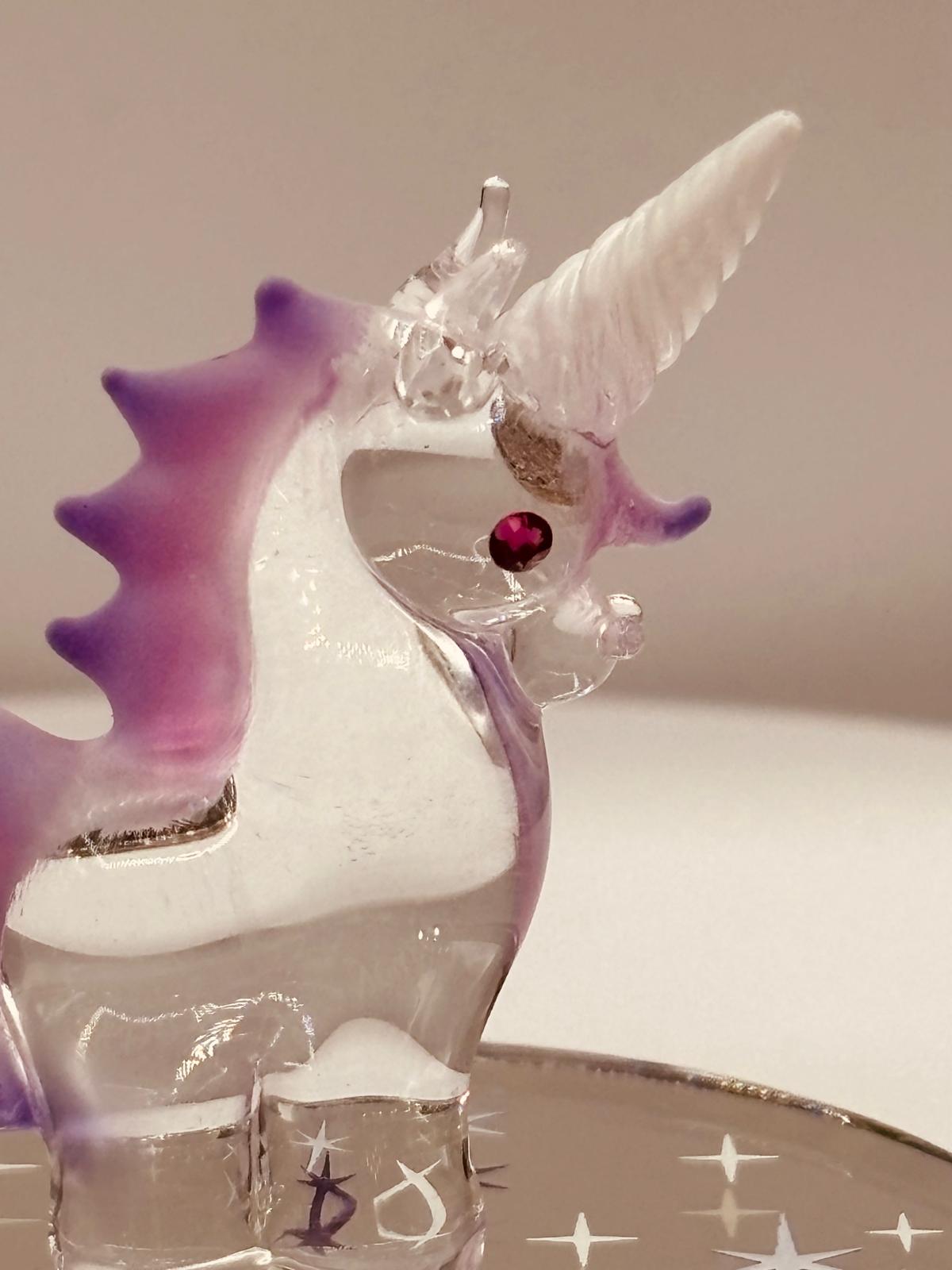 Sparkle Unicorn Figurine | Handcrafted Glass Fantasy Unicorn Gift Décor