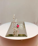 Mom with Bear Figurine Handcrafted Glass Gift for Mom