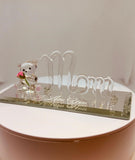 Mom with Bear Figurine Handcrafted Glass Gift for Mom