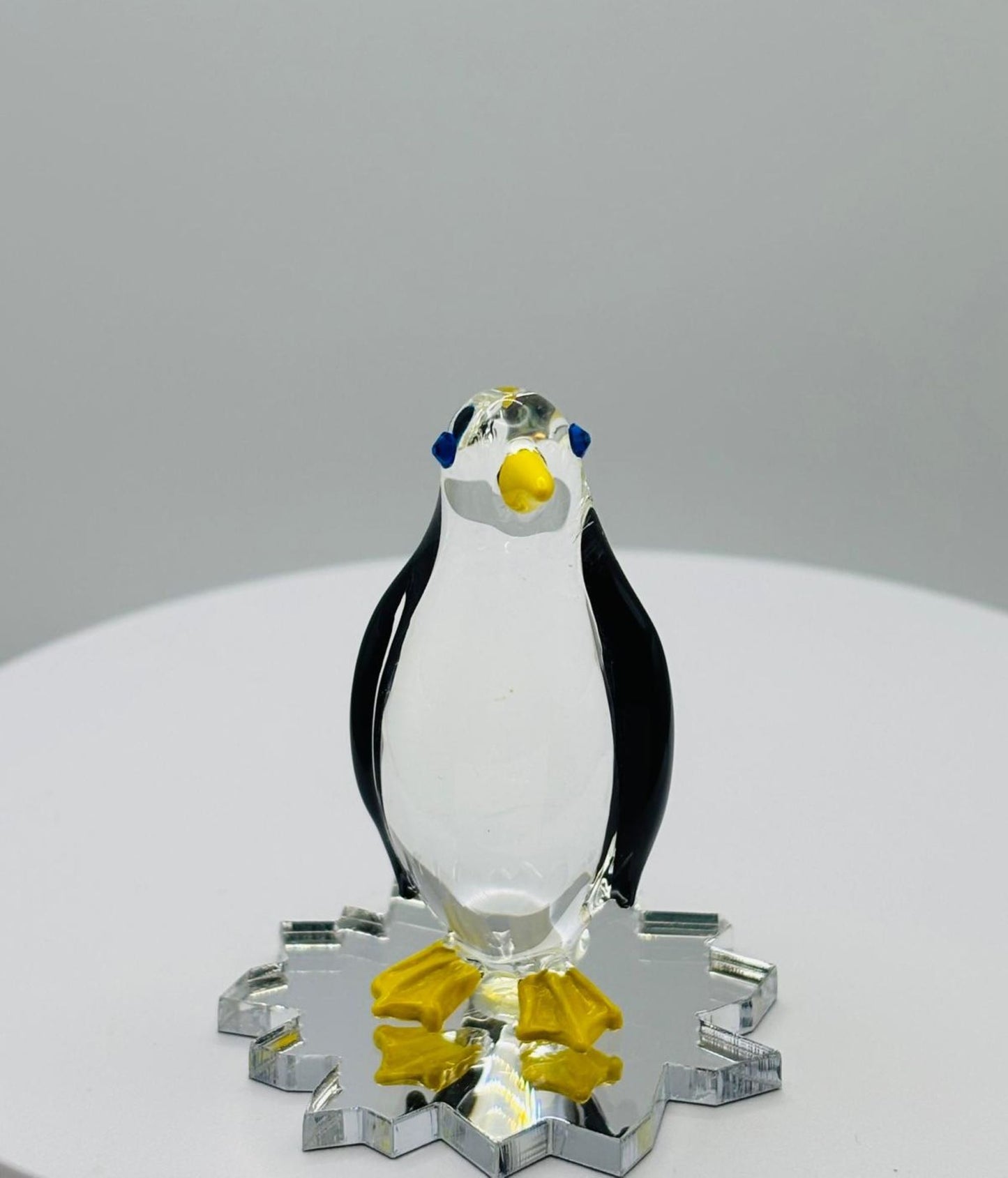 Chilly Penguin Glass Figurine Cute Winter Animal Decor