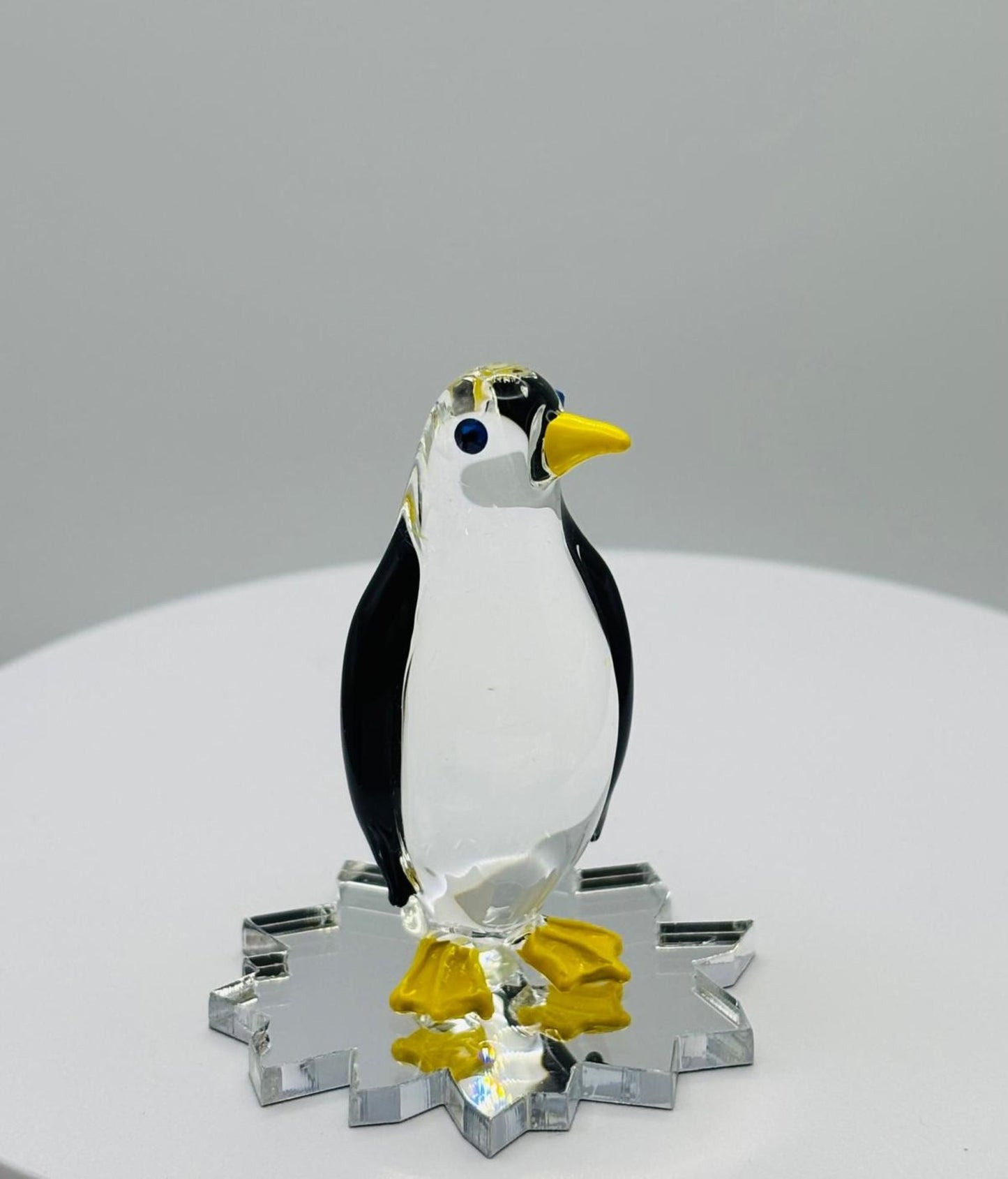 Chilly Penguin Glass Figurine Cute Winter Animal Decor
